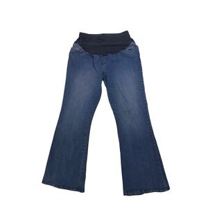 Attitude Unknown Maternity Bootcut Jeans XL Full Panel Stretch Blue Denim Pants